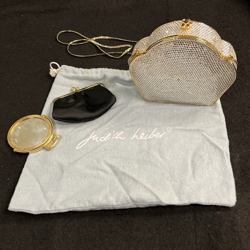 Sac de soirée pochette vintage Judith Leiber cristal minaudière bag