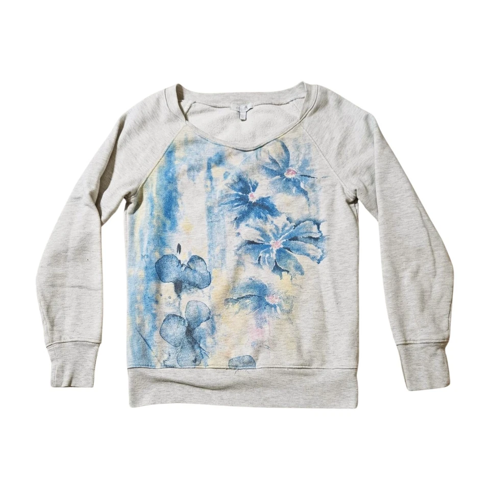 复古 Delia's 圆领花卉印花运动衫 90 年代 Y2K 波西米亚女式 M 码 — 第 2/4 张图片