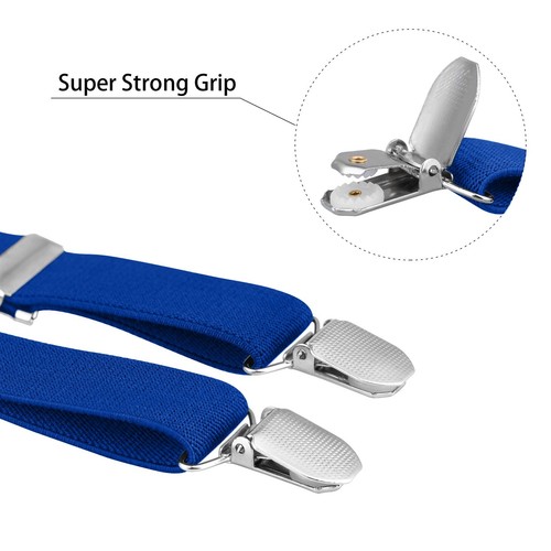 Buyless Fashion Men 2 Pack Suspender - 48" Adjustable Straps 1" - Leather Y Back - Picture 65 of 90