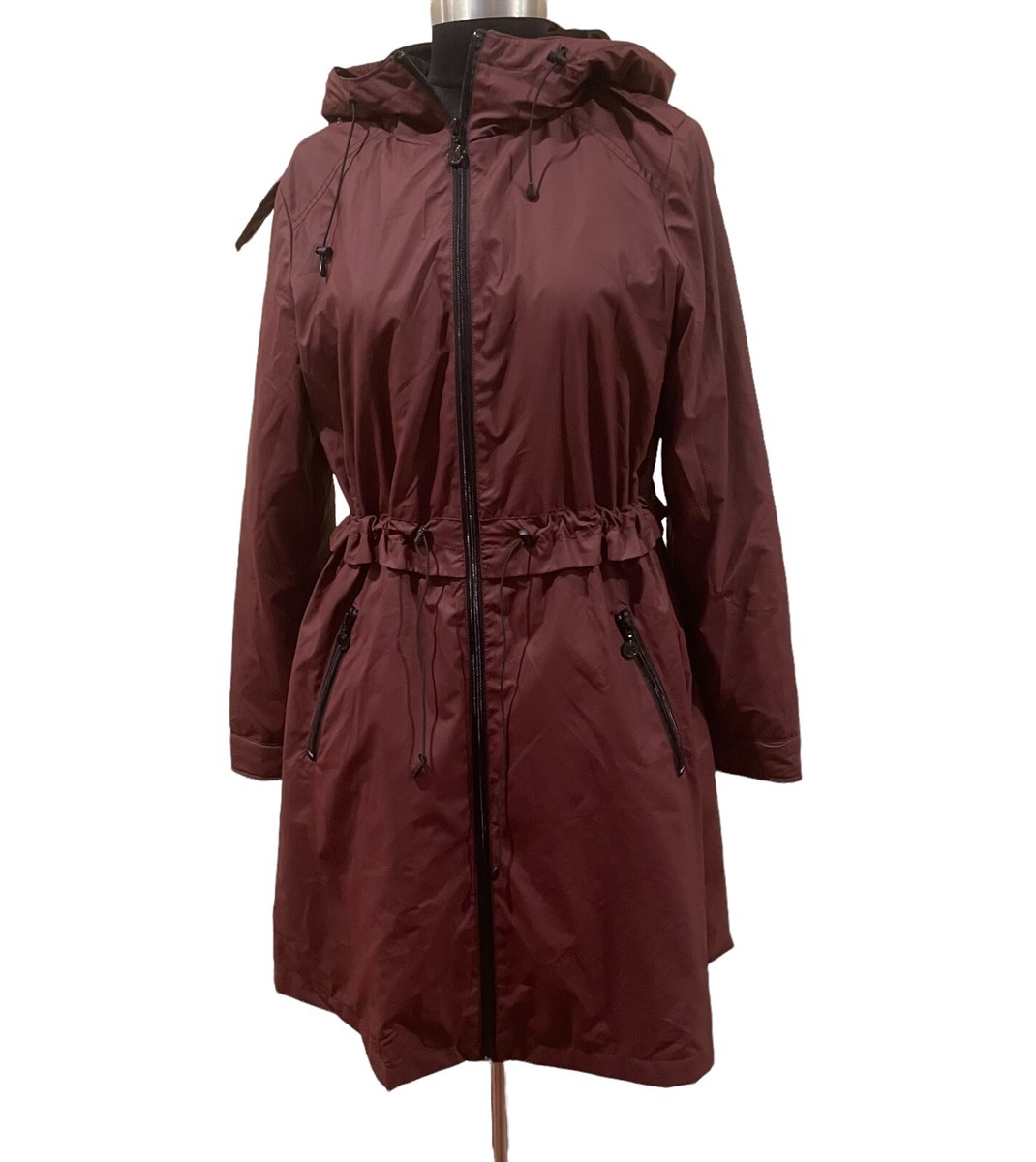 [MONOHA] / ☆ 24FW Dying trench coat / wine Handmade Women's White PVC Vinyl Trench Coat - Waterproof
