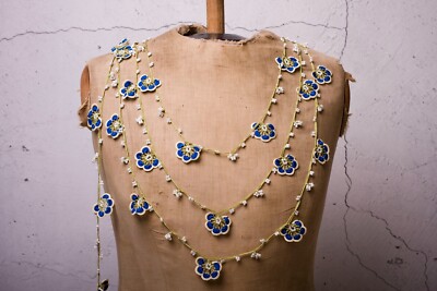 Oya Crochet Necklace Needle Lace 133.86'' BRAND NEW FAST Shipment mekiye-005