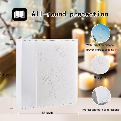Photo Album 4X6 1000 Photos, Large Capacity Wedding Family Leather Cover Picture - Picture 2 of 4