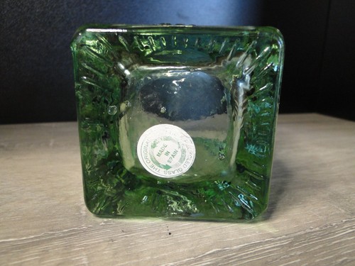 Green Recycled Glass Nautical shell seahorse Square Votive Candle Holder Spain - Picture 6 of 7