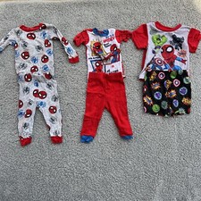 6pc Marvel Avengers Spider-Man Baby Toddler Boy's 18m Mixed Pajama Bundle Lot