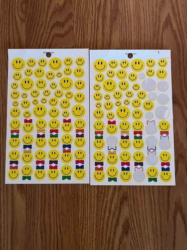 Vintage Smiley Gesicht Aufkleber 11 Blatt Lehrer Schule Belohnungen einige fehlen - Bild 3 von 5