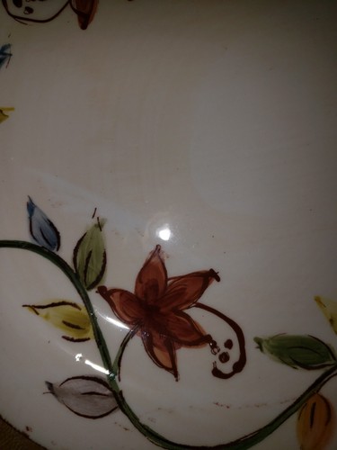 Maxcera Leaf Vine Fall Autumn Hand Painted Tuscany Plate Dish 8” - Picture 6 of 6