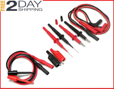 Electronic Test Lead Kit Multimeter Fluke Tester Probe Set Brass Nickel Plated