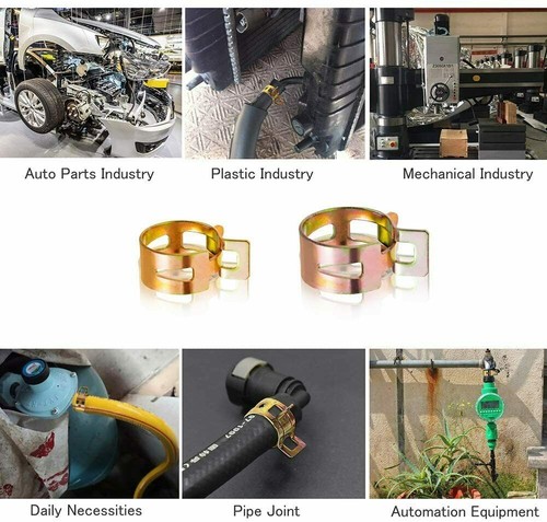 165-100Pcs Fuel Line Hose Spring Clip Clamps Steel Wire Air Tube Water Pipe Clip - Picture 15 of 37