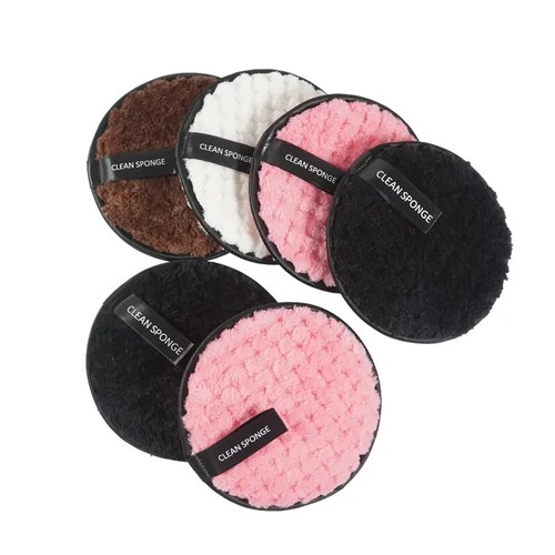 Wiederverwendbarer Make-up-Entferner Reinigung Gesichtspads Gesichtsschwamm waschbar Mikrofaser x4 - Bild 2 von 12