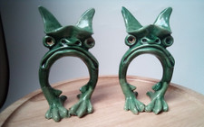 Baron Pottery Barnstaple 2 grotesque candle holders 14 cm after Vulliamy