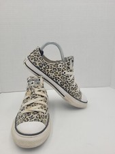 Converse All Star Sneakers Youth Size 1 Leopard Print Canvas