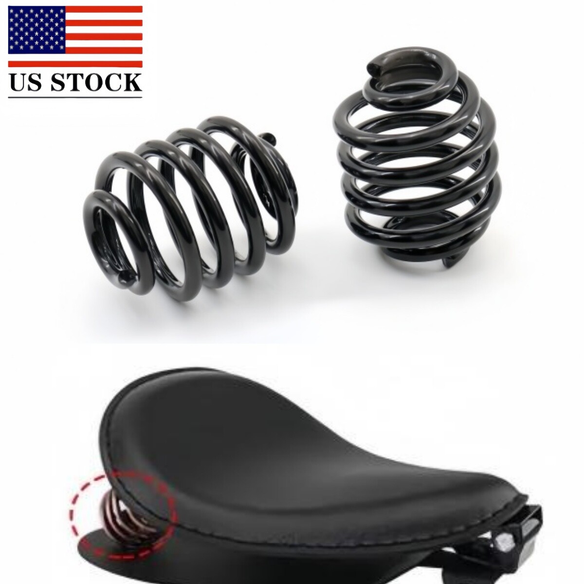 Black Solo Seat Spring Mount Kit for Harley Honda Chopper Cu