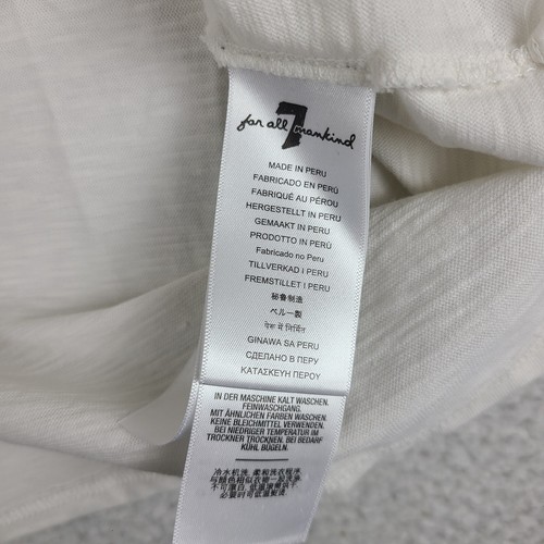 7 For All Mankind Polo Shirt Mens Large White Ivory Performance Short Sleeve * - Picture 9 of 14