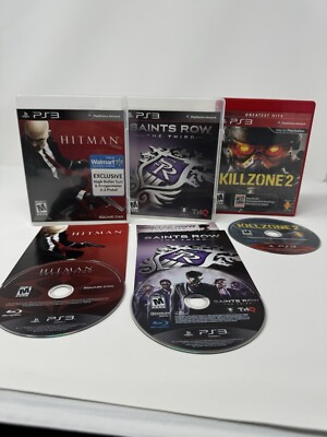 3 Game Sony PlayStation 3 Games Bundle/Lot - Hitman, SR, Killzone - Fast Shipper