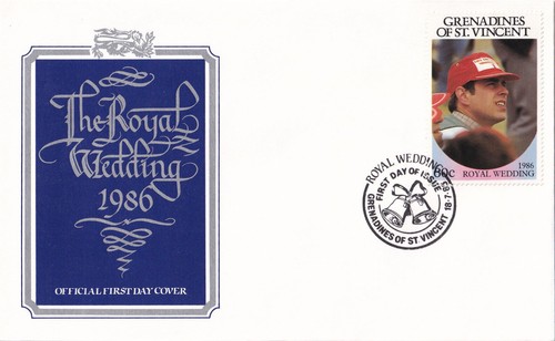Prinz Andrew Fergie Royal Wedding St Vincent Grenadines FDC 1986 (21344)