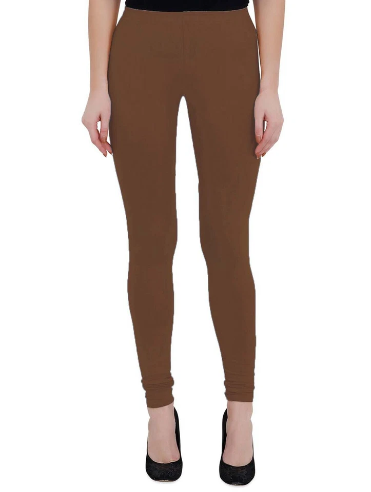 Women's Cotton Leggings Soft Slim Fit Churidar Solid Regular Yoga Casual Wear - Image 4 of 4