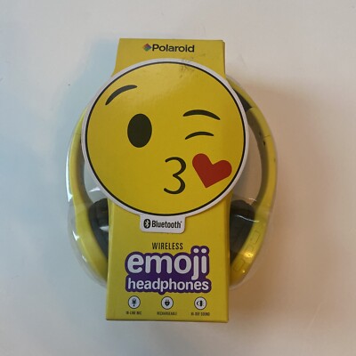 Emoji Headphones Polaroid -Bluetooth New Sealed Yellow
