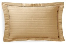 Ralph Lauren Quilted One Standard Sham Polished Bronze Gold 2" Flange Buttons