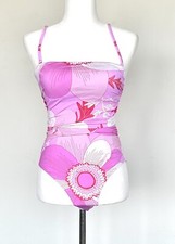 J Marie Maisie Swimsuit Sea Pink White Design Retails 124 Size XS