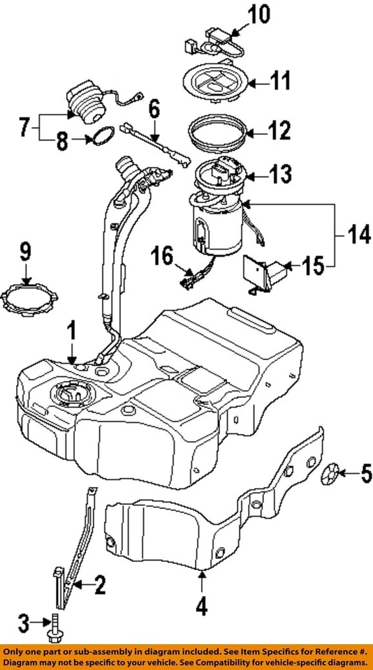 Used Fuel Pump fits: 2016 Volkswagen Cc pump assembly tank mounted 2.0 Grade A Foto 3 de 4