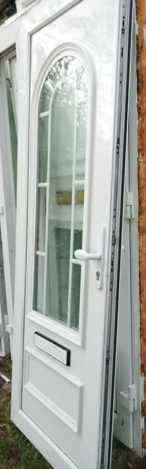 EXTERIOR EXTERNAL UPVC Double GLAZED Door no Frame , W 80cm x H 209 CM