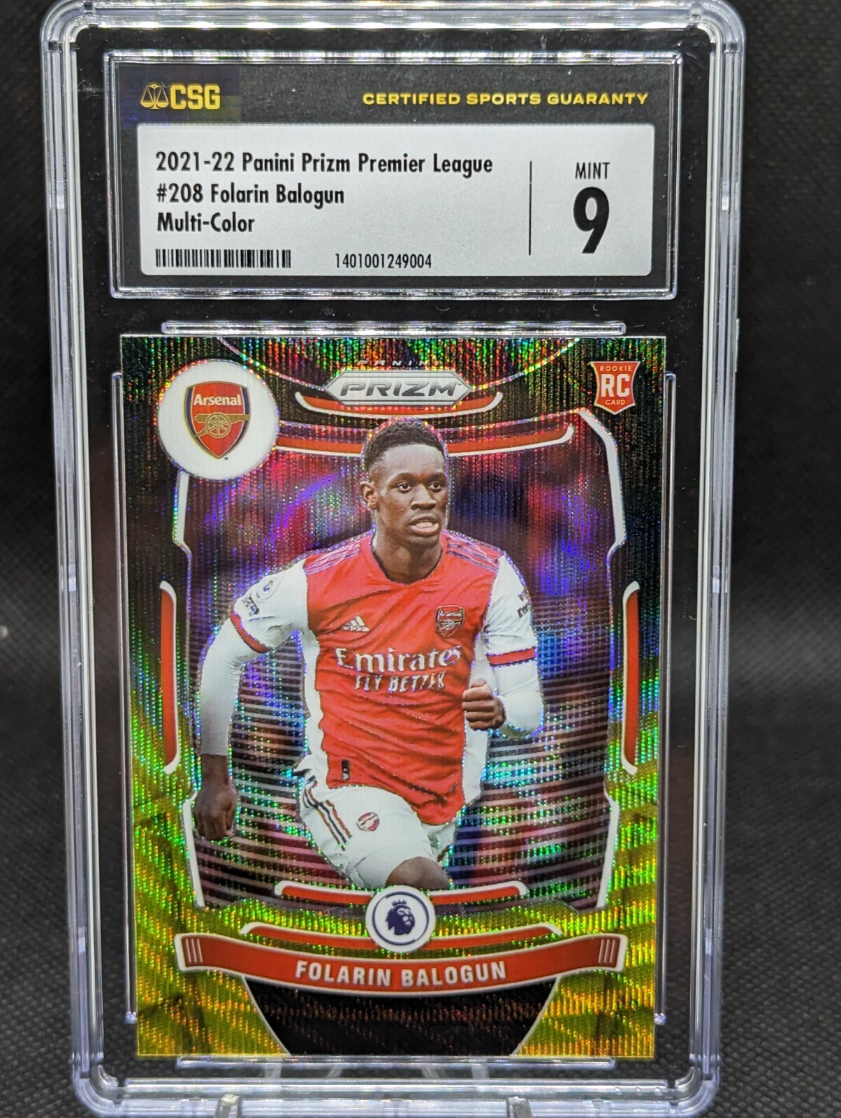 2021-22 Prizm Premier League Folarin Balogun Multi Color Green Yellow RC