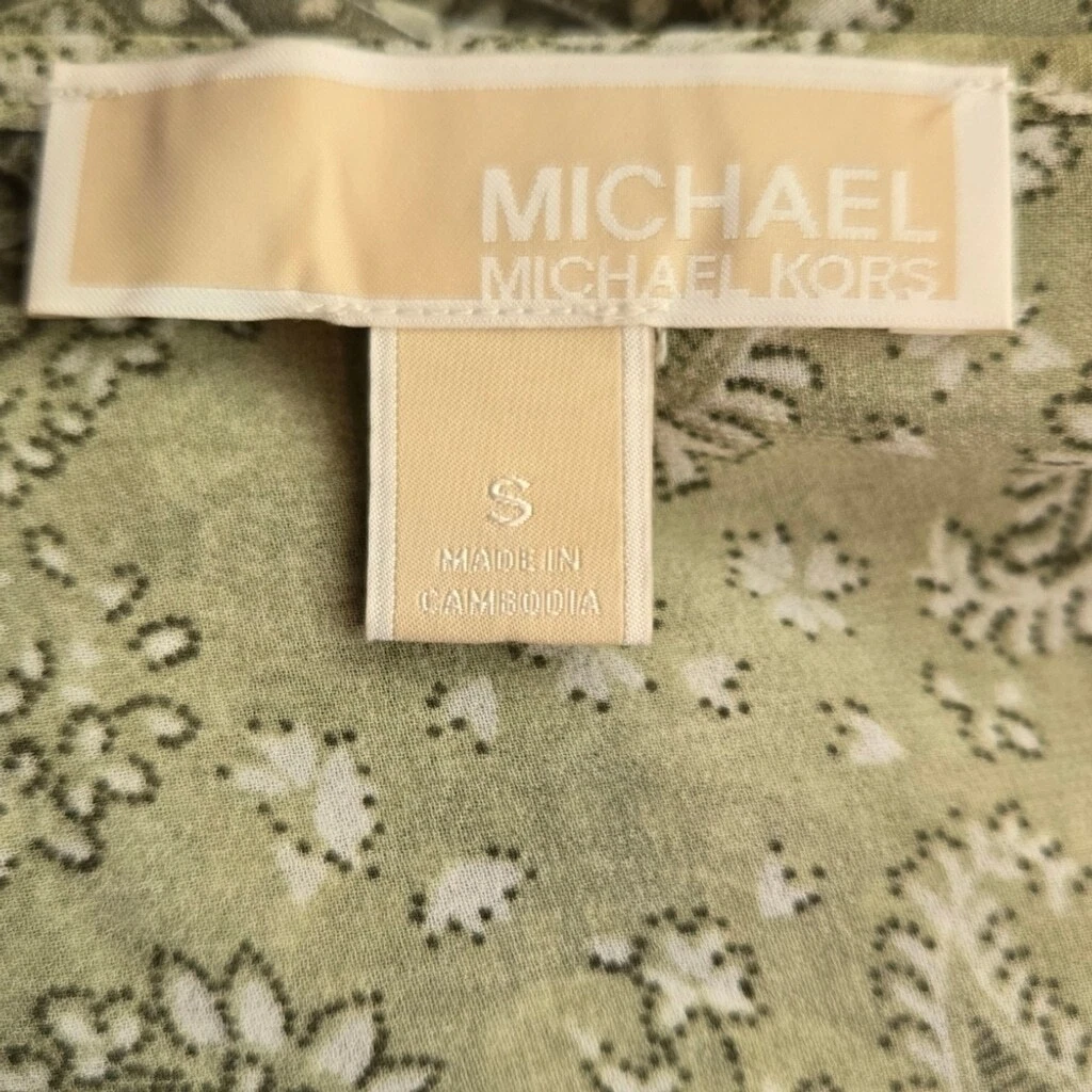 Michael Kors prendisole verde trasparente floreale piccolo boho festival retrò anni 70 hippie