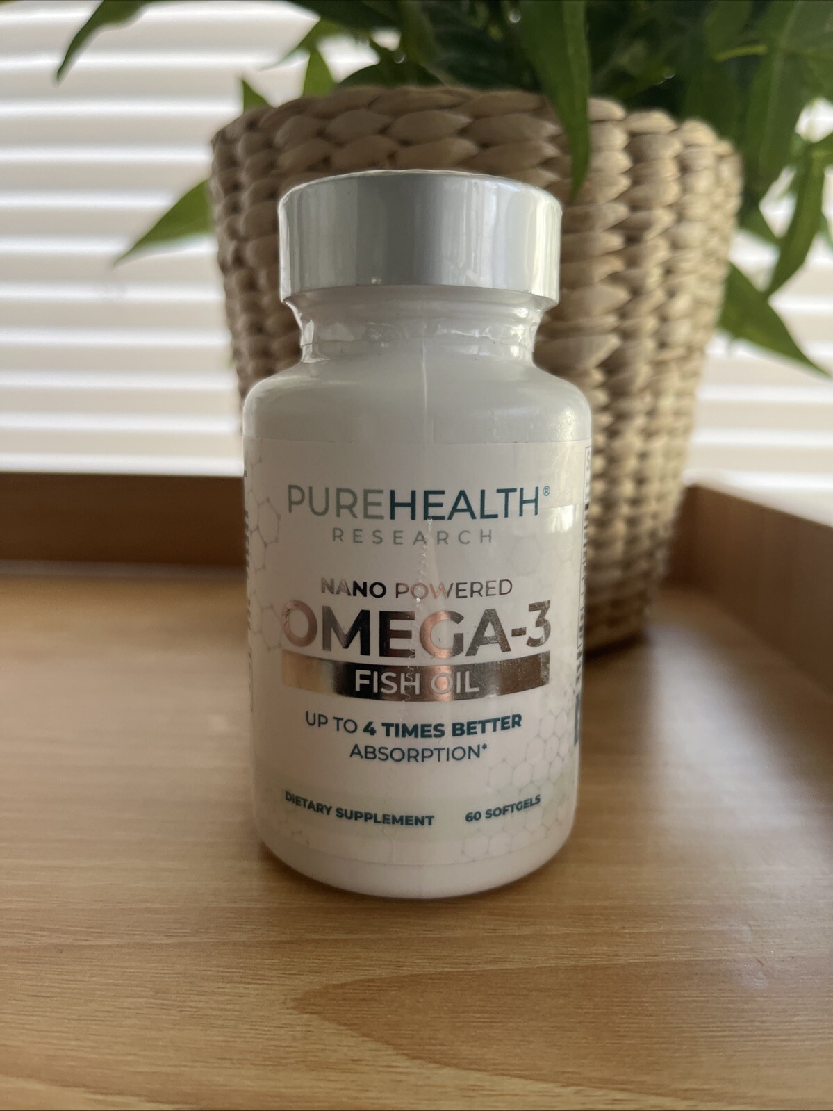 Pure Health Research Omega-3 Fish Oil NANO POWERED (60 Softgels) Sealed Exp 9/25