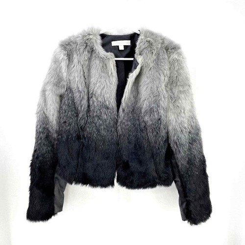 NYC Faux Fur Ombre Gray Crop Jacket 