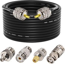 50ft Ham Radio UHF Cable RG58 Coaxial Cable 50 Ohm PL259 Male to Male Coax Cable