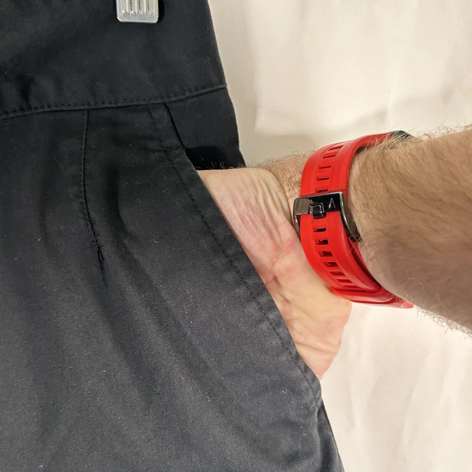 Nike Golf Shorts Womens 6 Small Slid Black Chino Dri-Fit Button Zip Cotton Blend - Imagem 4 de 4