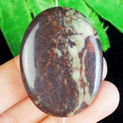 NEW! BONUS! 40x30x8mm Blossom Agate Oval Pendant Bead D90567