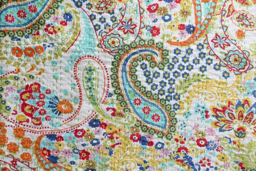 Twin Size Paisley Kantha Quilt Indian Reversible Bedspread Bedding Throw Blanket - Picture 3 of 4