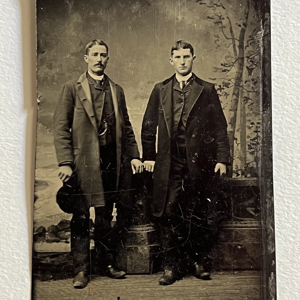 Antique Tintype Photograph Handsome Dapper Young Men Sharp Dressers - Image 2 of 4