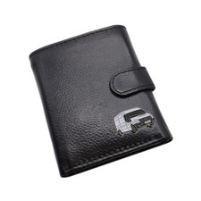 Geldbörse personalisiert mit eigenem Text weiß Van Man Design schwarz Leder