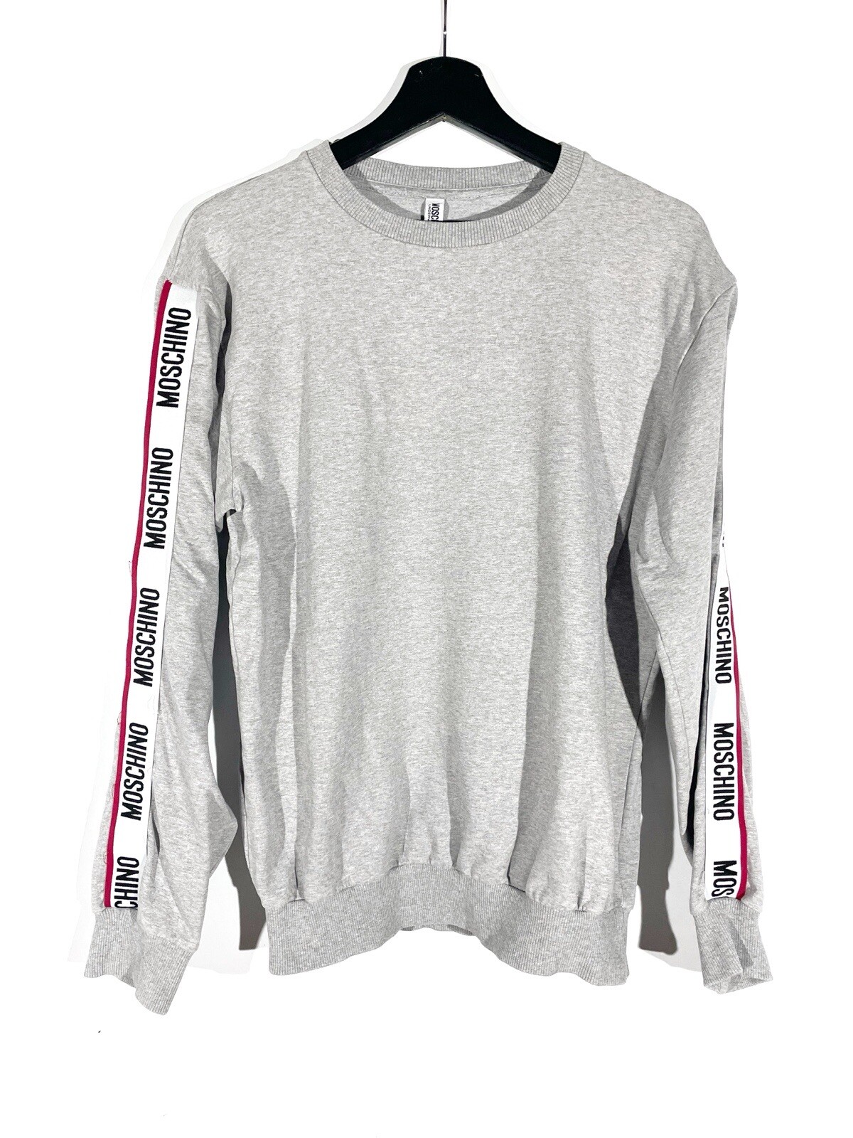 Moschino Basic Gray Sweatshirt Monogram Stripes S… - image 1