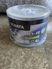 50-PK Ritek Ridata 6X White Inkjet Hub Printable BD-R Blu-Ray Blank Disc New
