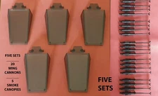 VINTAGE STAR WARS X-WING FIGHTER REPRO CANNONS + SMOKE CANOPY, 5X SETS-US SELLER