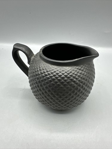 Vintage Sasaki Stoneware Creamer Waffle Black Ward Bennett 1986 Japan Matte - Picture 7 of 11