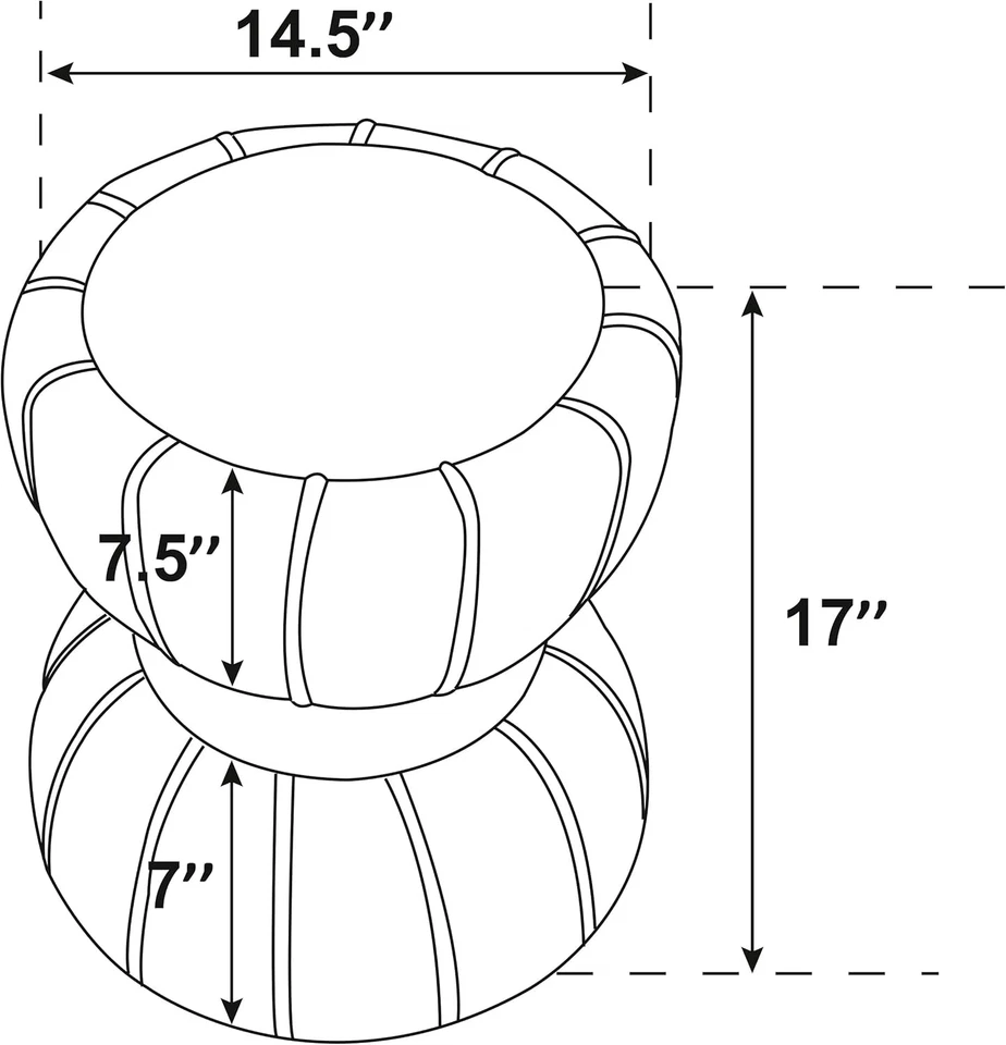 Home Furnishings - Sora - Fabric - Upholstered round Ottoman with Vertical Ribbi - Image 3 of 4