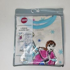 New Disney Frozen Size 18M Toddler Girl 2 Piece Pajama Set Anna Elsa Sleepwear