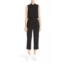EUC DIANE VON FURSTENBERG Tali Crop Top Open Back Cropped Wide Leg Jumpsuit 4