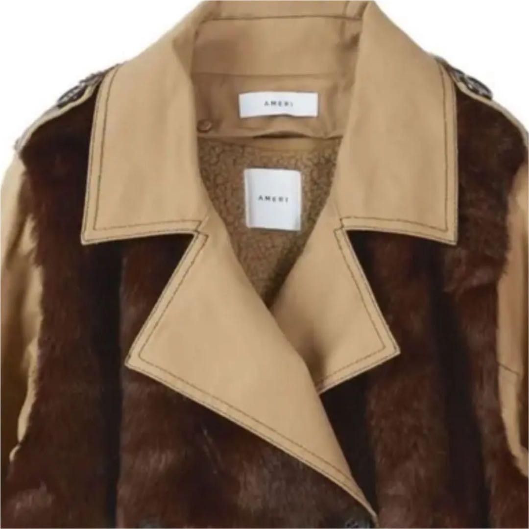 AMERI UNDRESSED ECO FUR TRENCH COAT - image 7