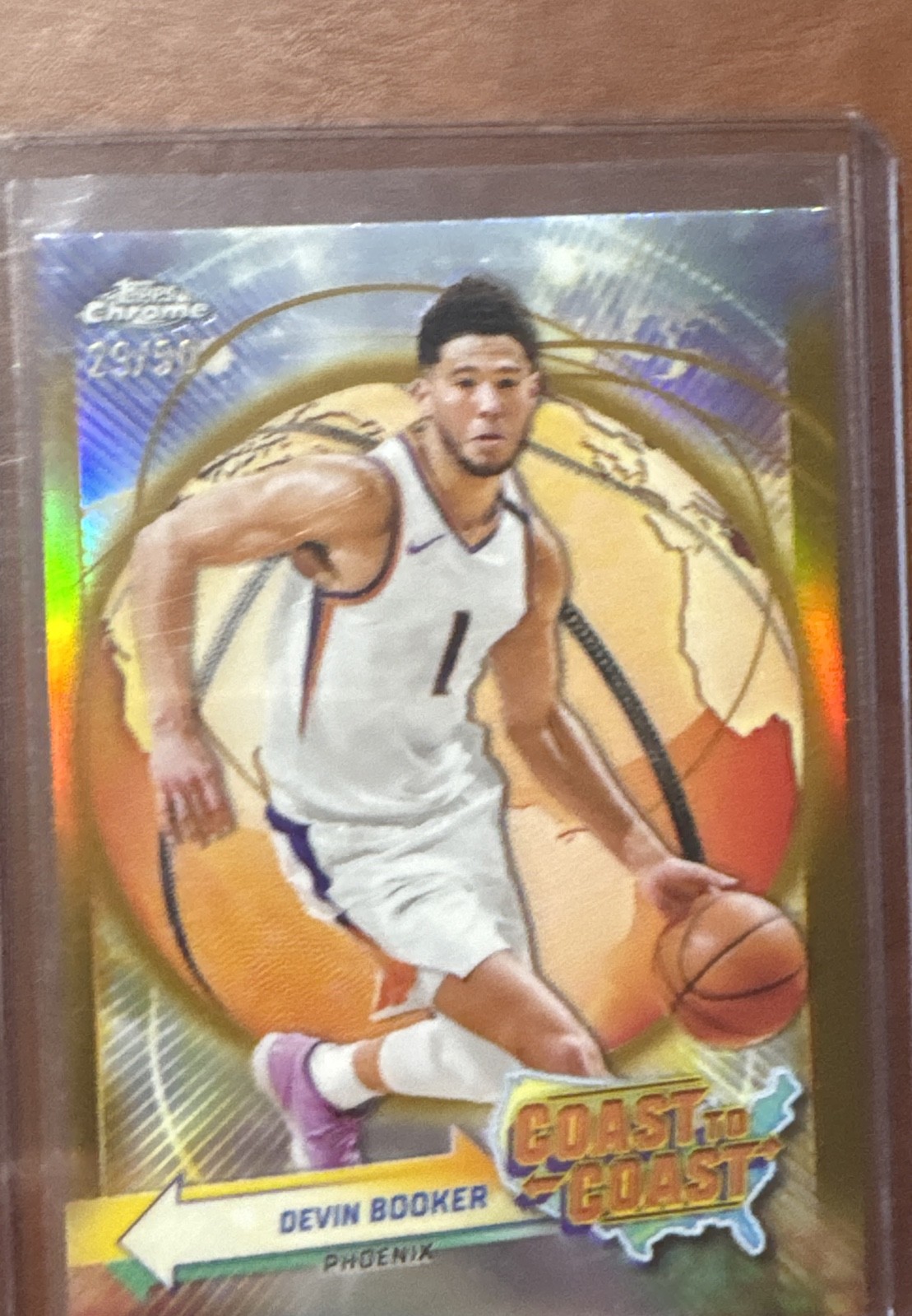 2023-24 Topps Chrome - Coast to Coast Devin Booker #CC-25 Gold Refractor /50