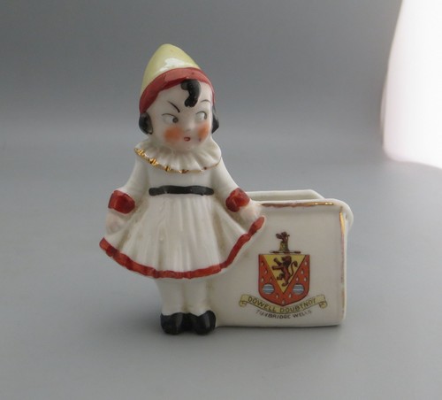 Crested Ware Foreign Vesta/Match Zahnstocher Halter Pierrot Clown Tunbridge Wells - Bild 1 von 7