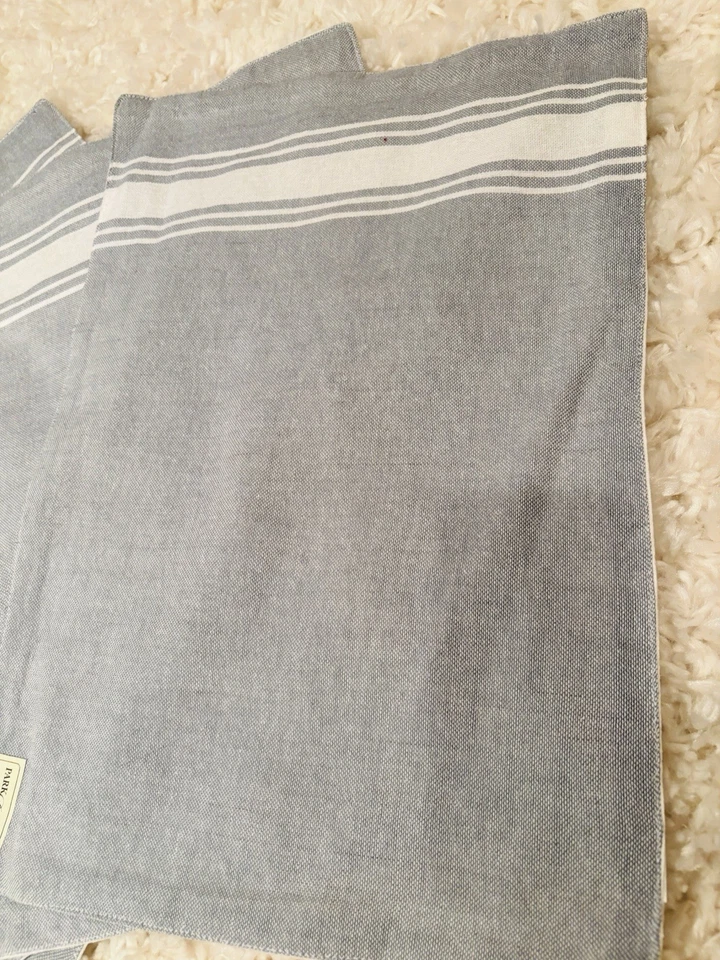 4 manteles individuales de mesa Park designs Country chic denim a rayas reversibles 100 % algodón Foto 4 de 4