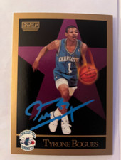 Muggsy Bogues signed 91 skybox JSA