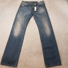 Diesel Mens Jeans 32x34 Blue Larkee 008ZT Regular Straight Denim Stone Wash W32
