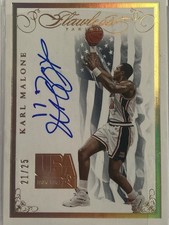 2014-15 Panini Flawless - Team USA Autographs Blue Karl Malone #B-KM /25 (AU)