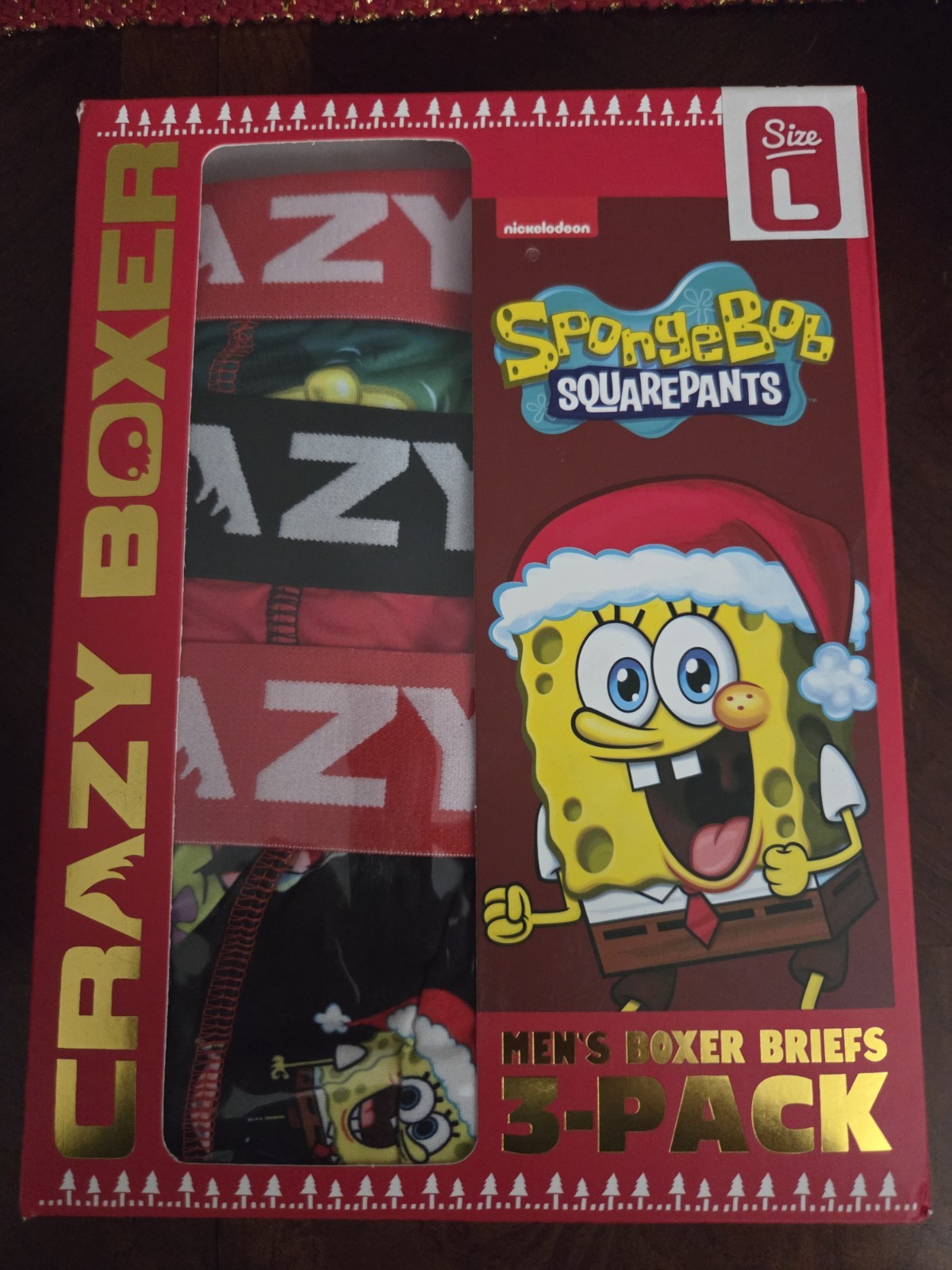 Crazy Boxer SpongeBob SquarePants Boxer Briefs 3-Pack Size L Multicolor